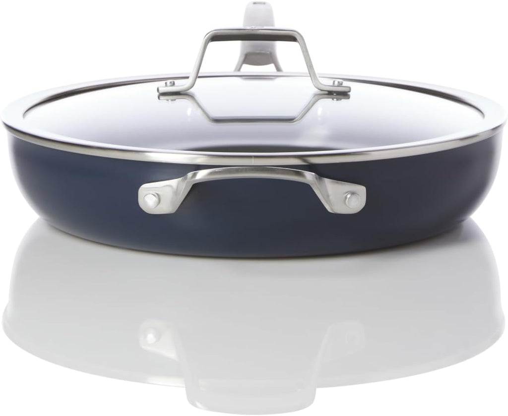 Calphalon® Premier Ceramic Nonstick 12' Frying Pan with Lid, Midnight Blue