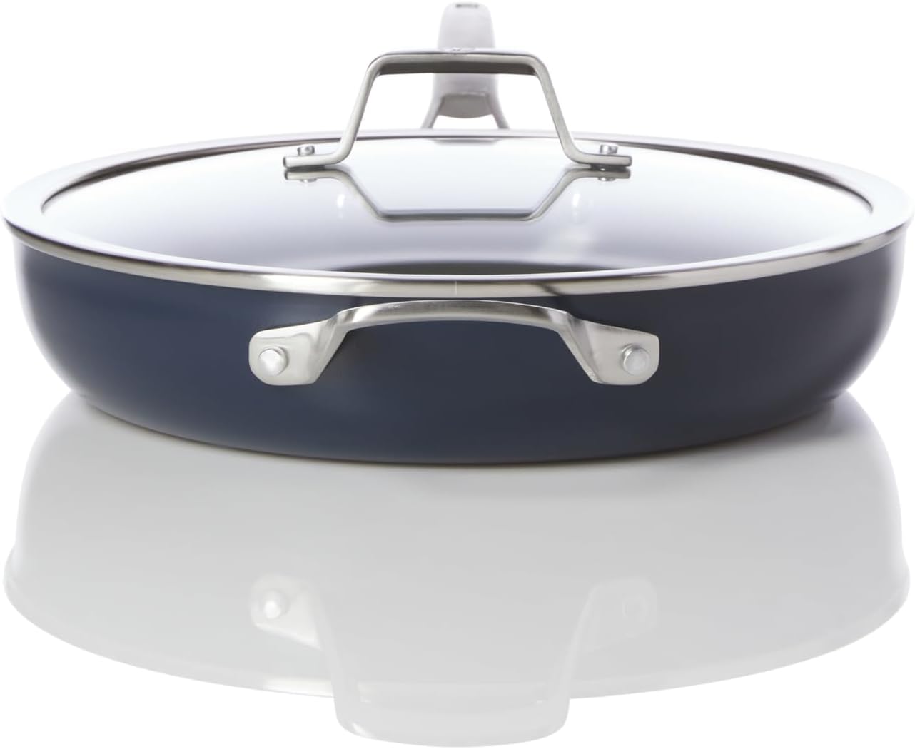 Calphalon® Premier Ceramic Nonstick 12' Frying Pan with Lid, Midnight Blue