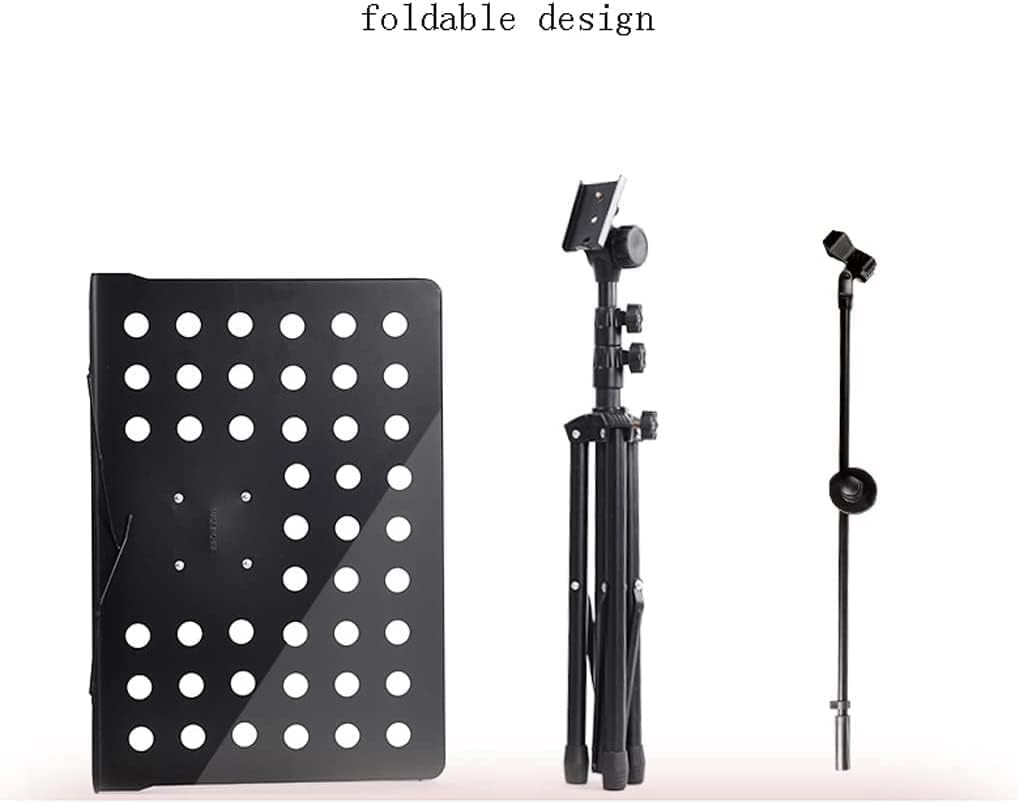 Music stand， Music Stand With Microphone Tablet And Phone Holder Height 70-190cm(Style 1,70140cm)
