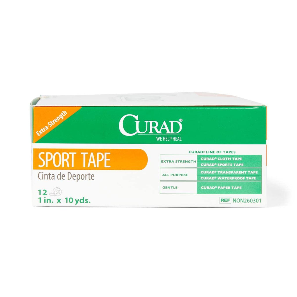CURAD Ortho-Porous Sports Adhesive Tape, Latex Free, 1' x 10 Yards Size, Pack of 144