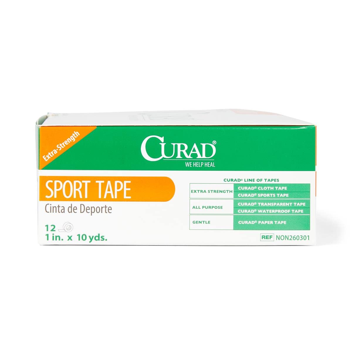 CURAD Ortho-Porous Sports Adhesive Tape, Latex Free, 1' x 10 Yards Size, Pack of 144
