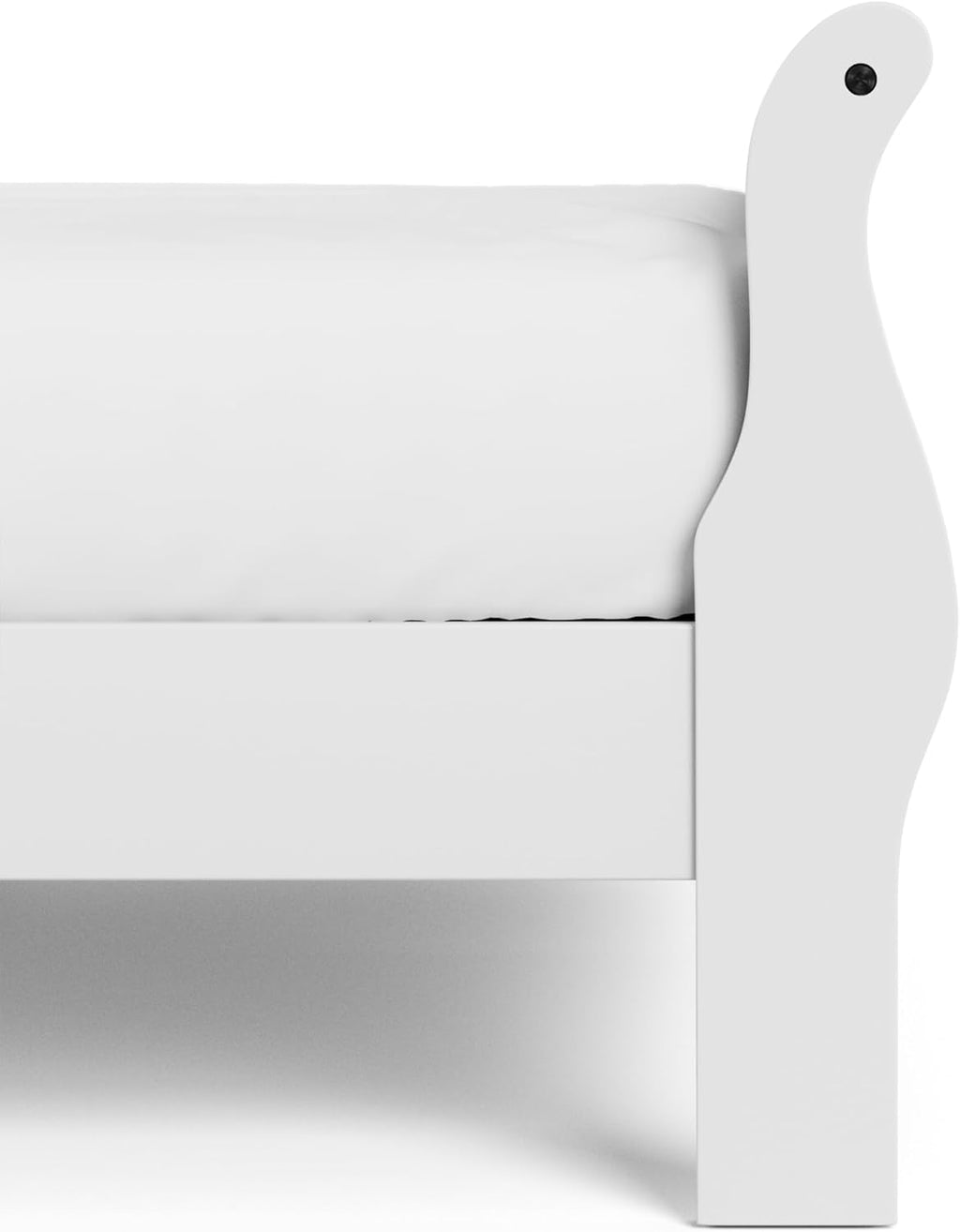 Furniture of America Arabella Traditional Solid Wood 3 Piece Bedroom Set, King Bed Frame, Nightstand, and Chest, Chic Sleigh Design Bedframe with Headboard and Footboard, Box Spring Needed, White