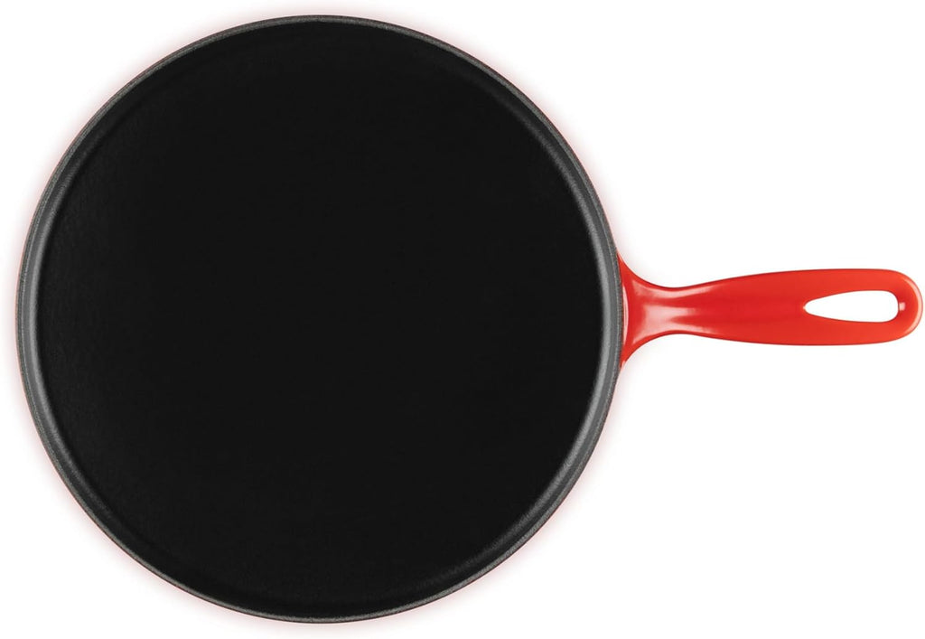 Le Creuset Enameled Cast Iron Traditional Round Crepe Pan, 10.25', Cerise