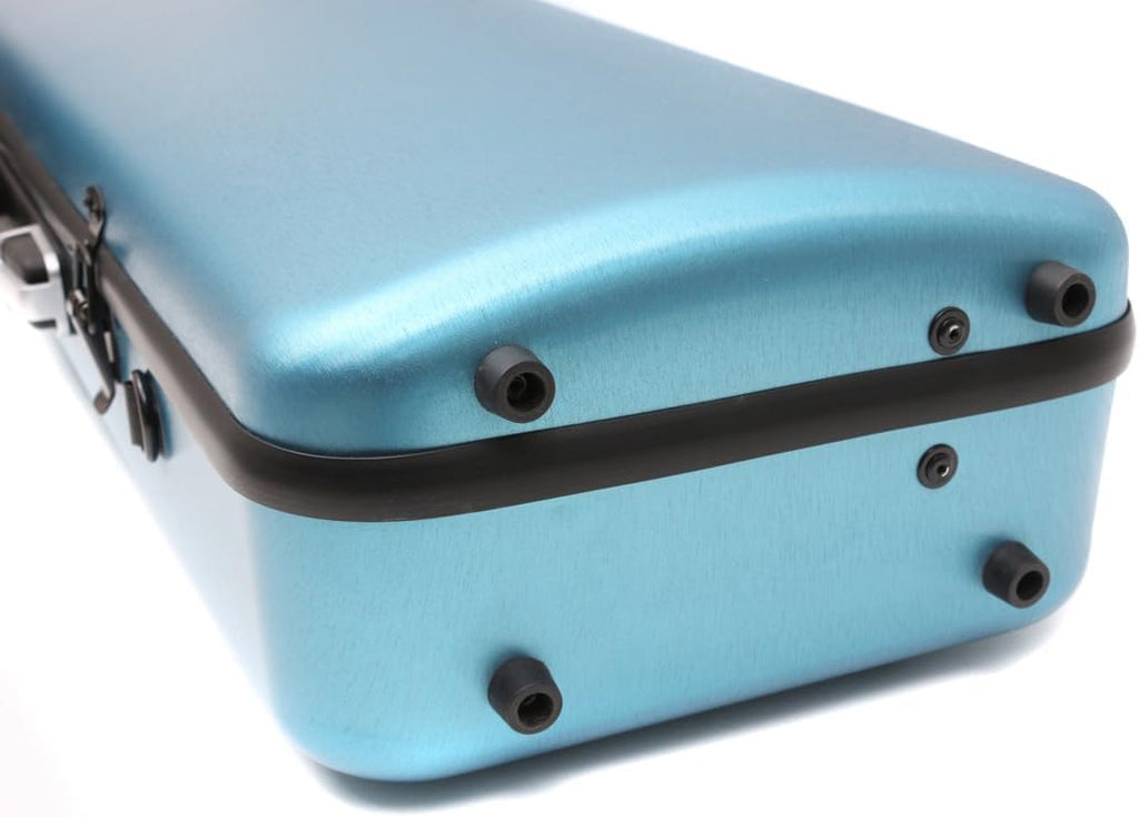 Violin case 4/4 Full size High strength Carbon fiber hard shell Durable handles Internal storage with Backpack straps Music Sheet bag (Blue)