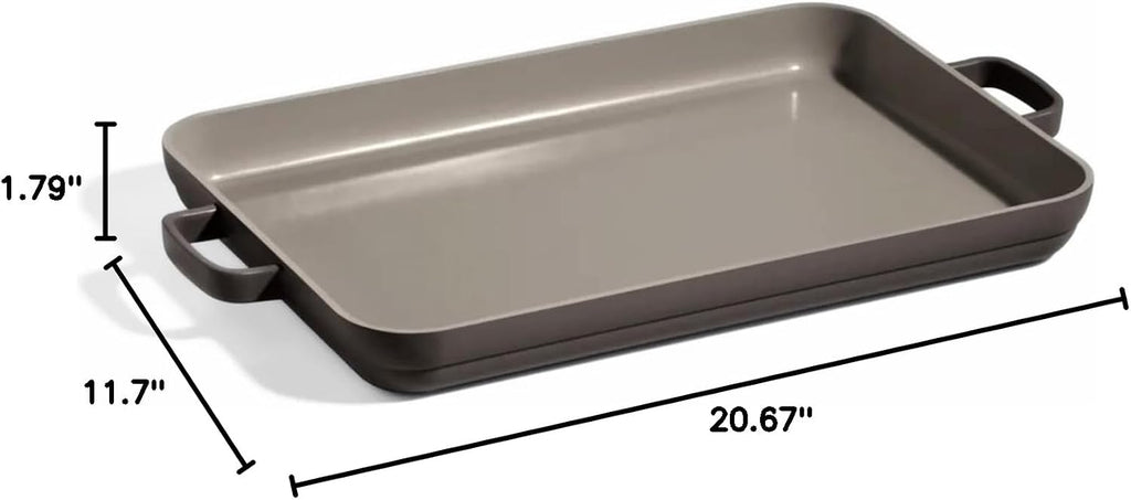 Our Place Griddle Pan - Versatile Nonstick Ceramic Sheet Pan & Stovetop Griddle | Toxin-Free, Dual-Use, with Ergonomic Handles | 5 Qt Capacity, Oven Safe up to 450°F | Char