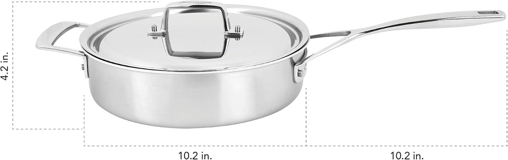 Demeyere Essential 5-ply 3-qt Stainless Steel Saute Pan with Lid