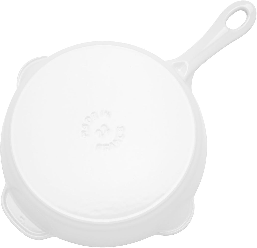 STAUB Cast Iron 8.5-inch Traditional Deep Skillet - White
