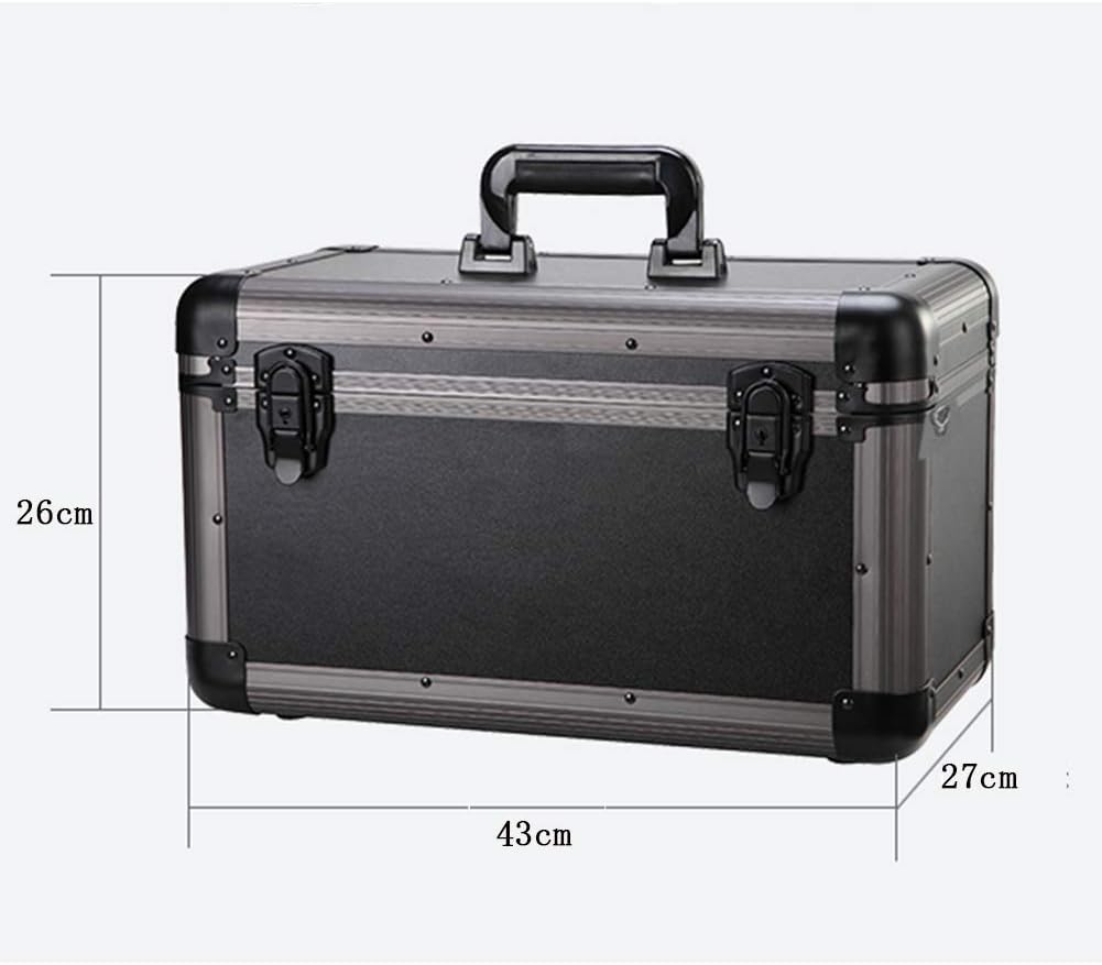 Portable First Aid Box Lockable 2 Layer Case Medicine Storage Aluminum kit Bag Large Adjustable Shoulder Strap