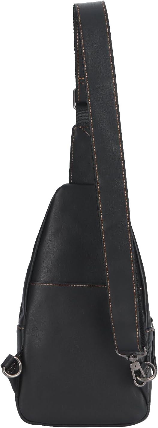 Genuine Leather Sling Bag for Men and Women Chest Pack Purse Crossbody Shoulder Bag Sling Backpack