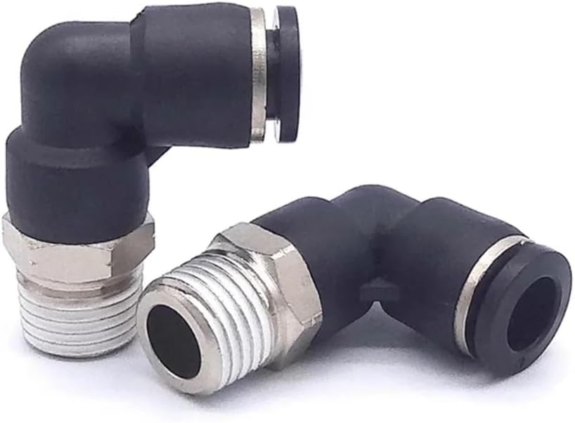 100 PCS 1/4' BSPT Male X 1/4' Tube OD Elbow Pneumatic Push To Air Fitting Quick Release Connector