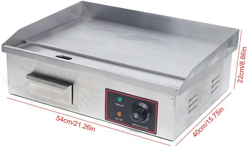TFCFL Electric Countertop Flat Top Griddle,3KW Commercial Grill Griddle Stove with Adjustable Temperature Control£¬Stainless Steel Teppanyaki Gril for Kitchen