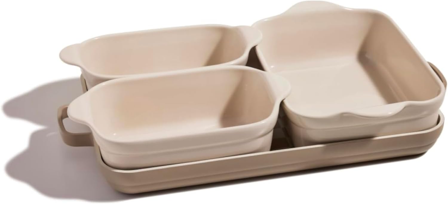 Our Place Bakeware Set | 5-Piece Ceramic Bakeware Collection with Stovetop-to-Oven Griddle Pan | PFAS-Free Non-Toxic Nonstick Pans, Oven Mat & Baking Dishes | Steam