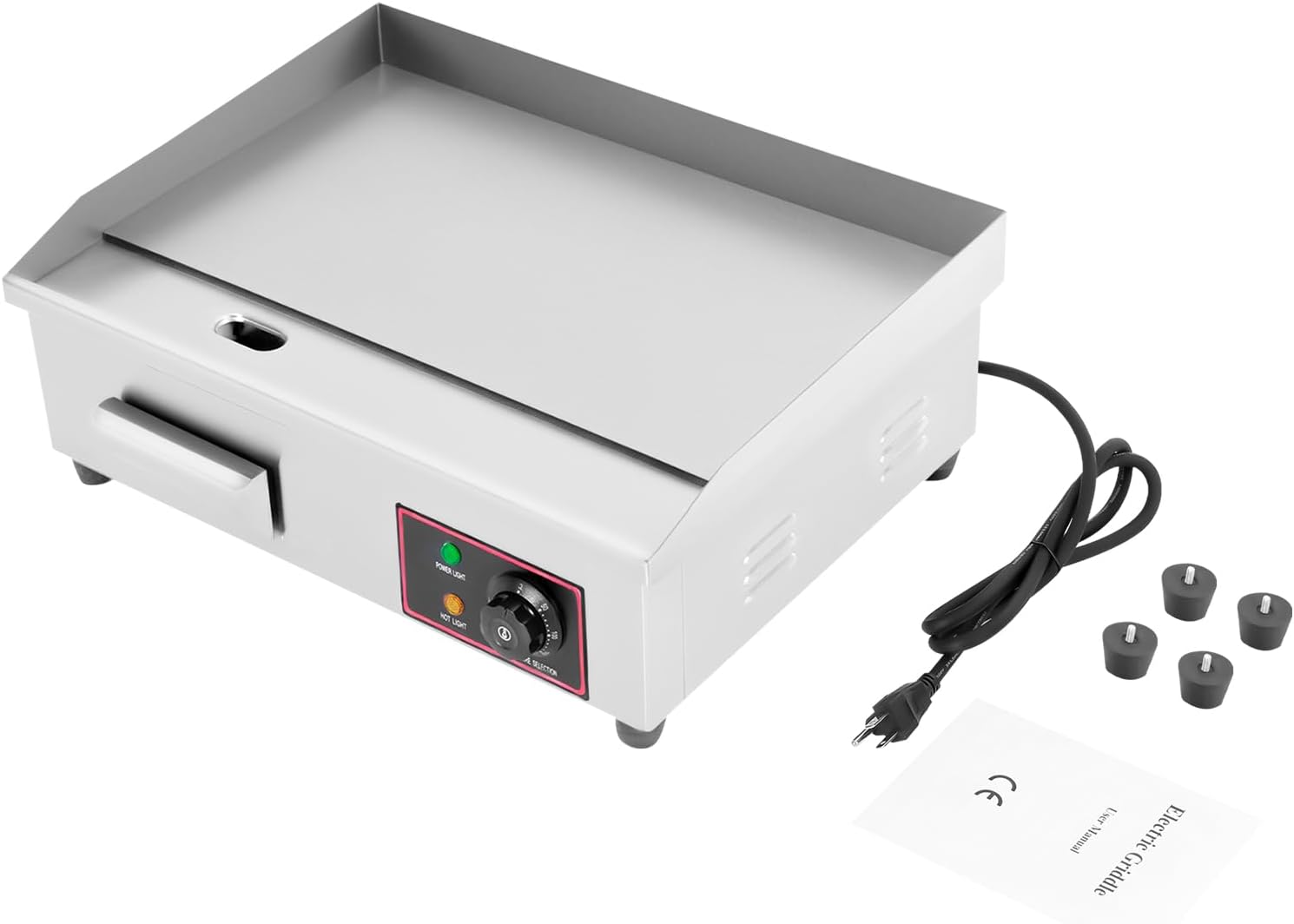 3kW 110v Portable Tabletop Flat Top Grill Electric Griddle Outdoor BBQ Camping