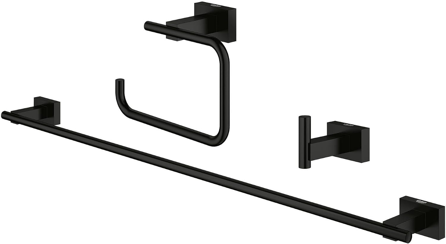 GROHE 40777GN1 Essentials Cube 3-In-1 Bathroom Accessory Set, Brushed Gold