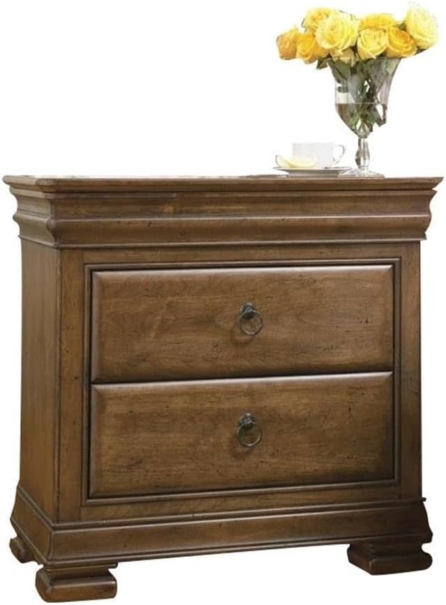 Pemberly Row Set of 5 Bedroom Set with King Wooden Sleigh Bed in Brown, Solid Wood Bedroom Furniture Collection, Sleeping and Storage Solution, Complete King Size Bedroom Setup