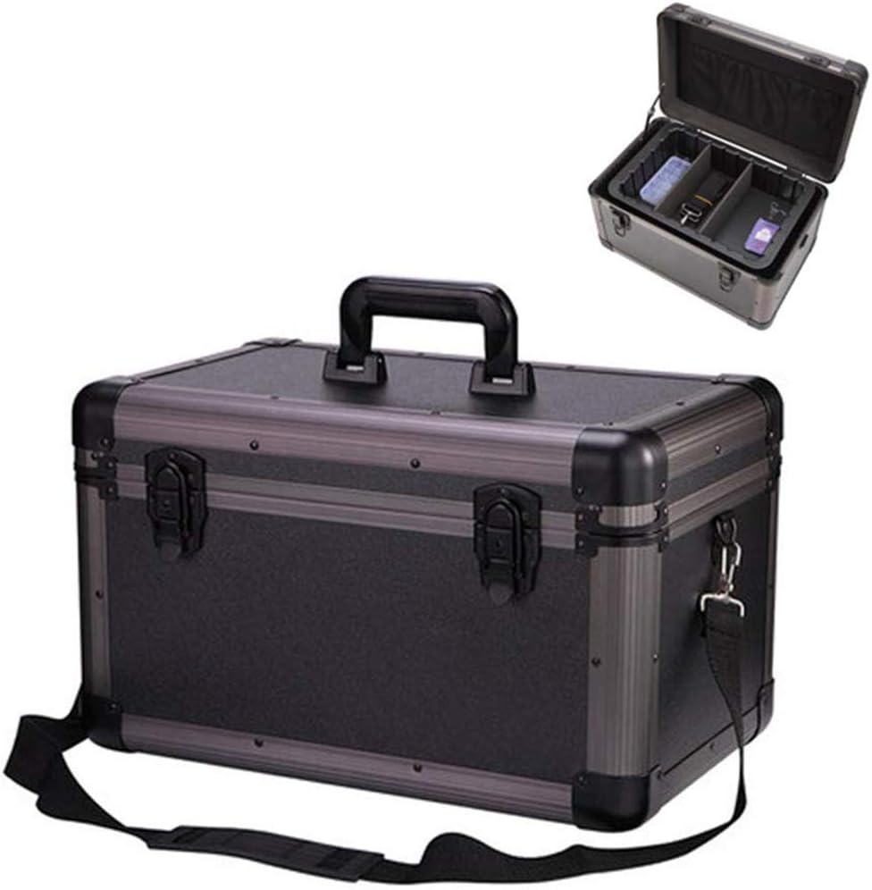 Portable First Aid Box Lockable 2 Layer Case Medicine Storage Aluminum kit Bag Large Adjustable Shoulder Strap