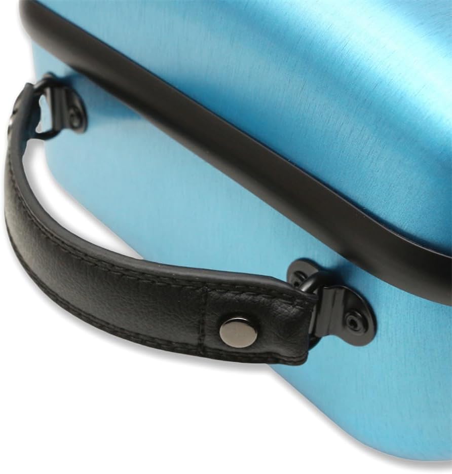 Violin case 4/4 Full size High strength Carbon fiber hard shell Durable handles Internal storage with Backpack straps Music Sheet bag (Blue with Lock)