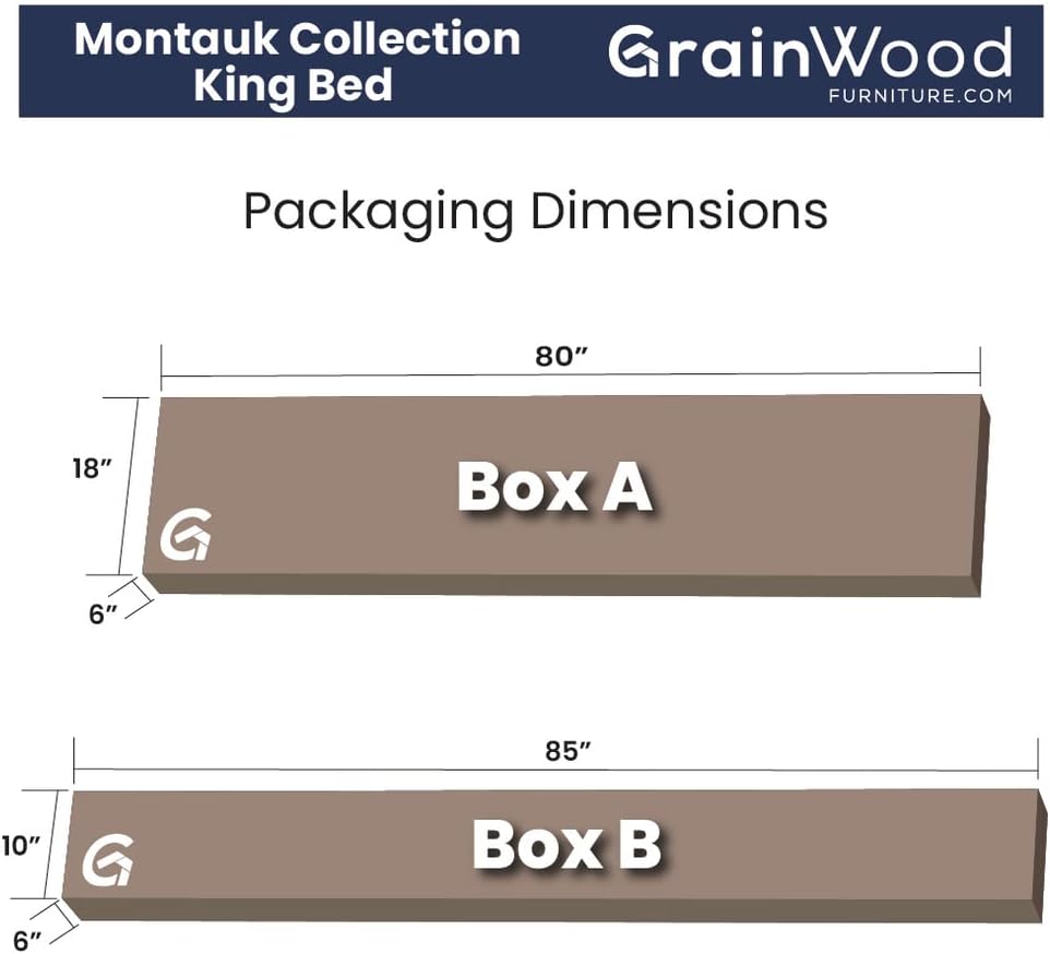 Grain Wood Furniture Montauk Solid Wood Bed, King Size, Farmhouse Black
