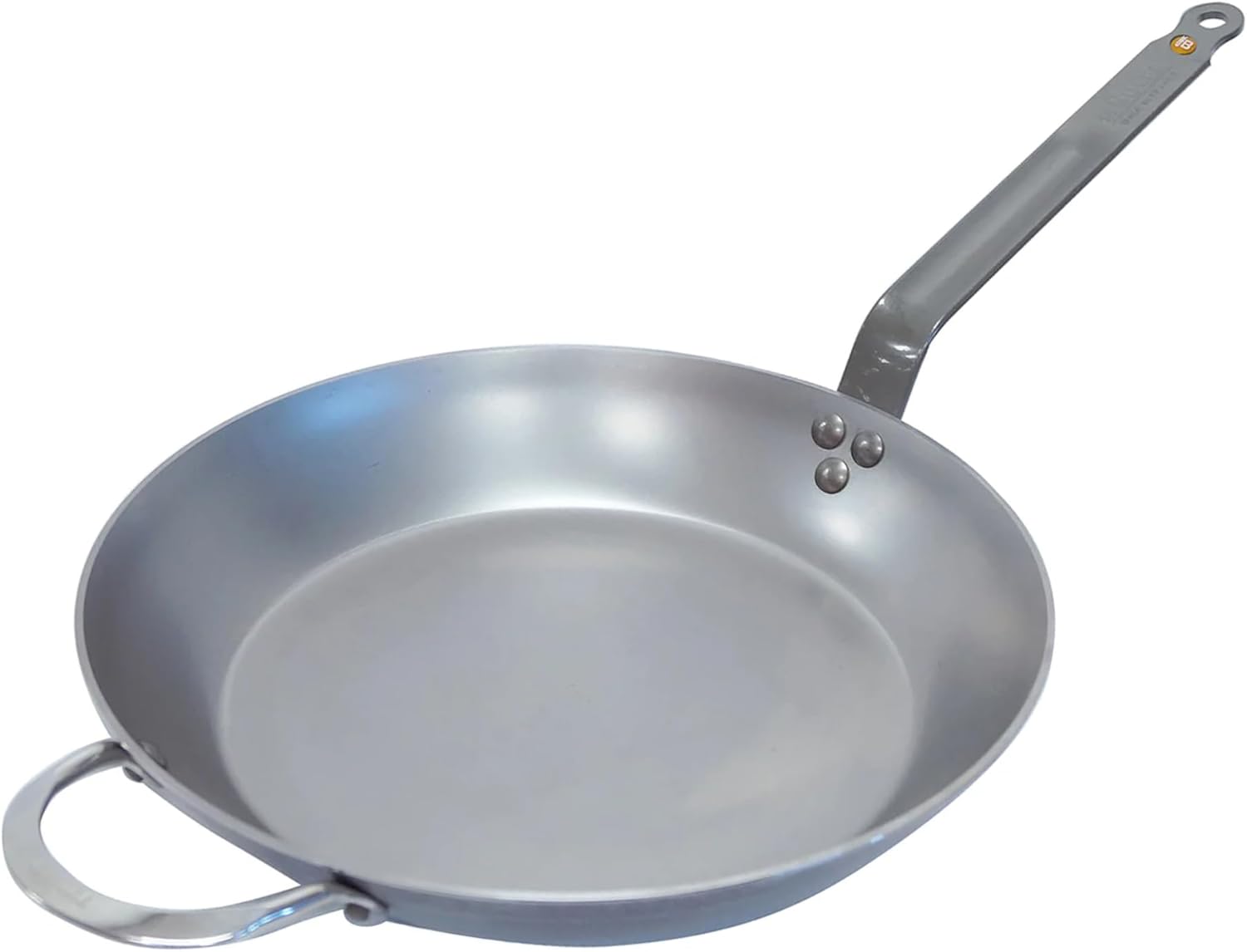 de Buyer MINERAL B Carbon Steel Fry Pan - 12.5' Diameter, 9' Cooking Surface - Ideal for Searing, Sauteing & Reheating - Naturally Non-Stick Finish - Made in France