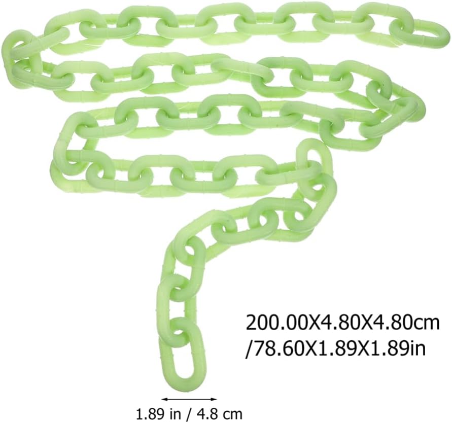 Angoily 3pcs Halloween Cosplay Chain Prop Plastic Glowing Chain Prop Party Decorative Party Supply Light Green