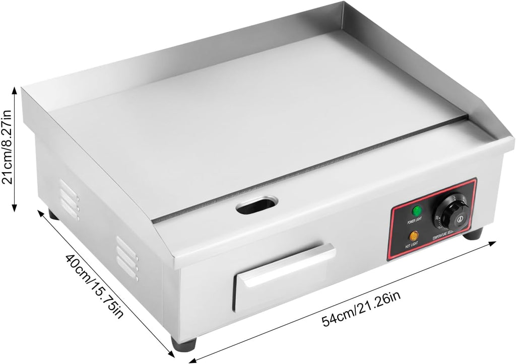 3kW 110v Portable Tabletop Flat Top Grill Electric Griddle Outdoor BBQ Camping