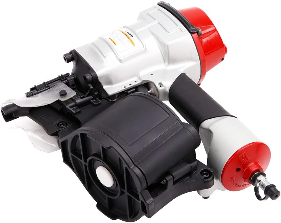 Nail Gun 1-3/4' to 2-3/4' Pneumatic Roofing Nailer,15° Coil Nailer with Safety Goggles
