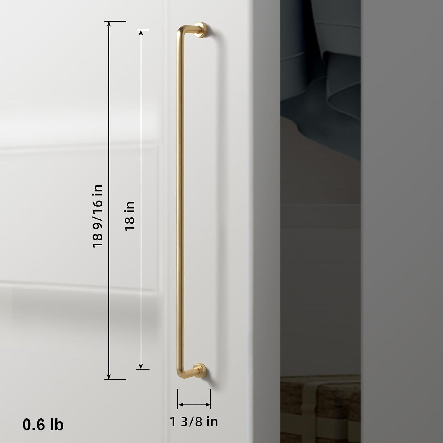Goo-Ki Champagne Bronze Cabinet Pulls, 18 Inch Heavy Duty Zinc Alloy Handles for Large Pantry, Modern Drawer Hardware for Kitchen and Wardrobes, 6 Pack