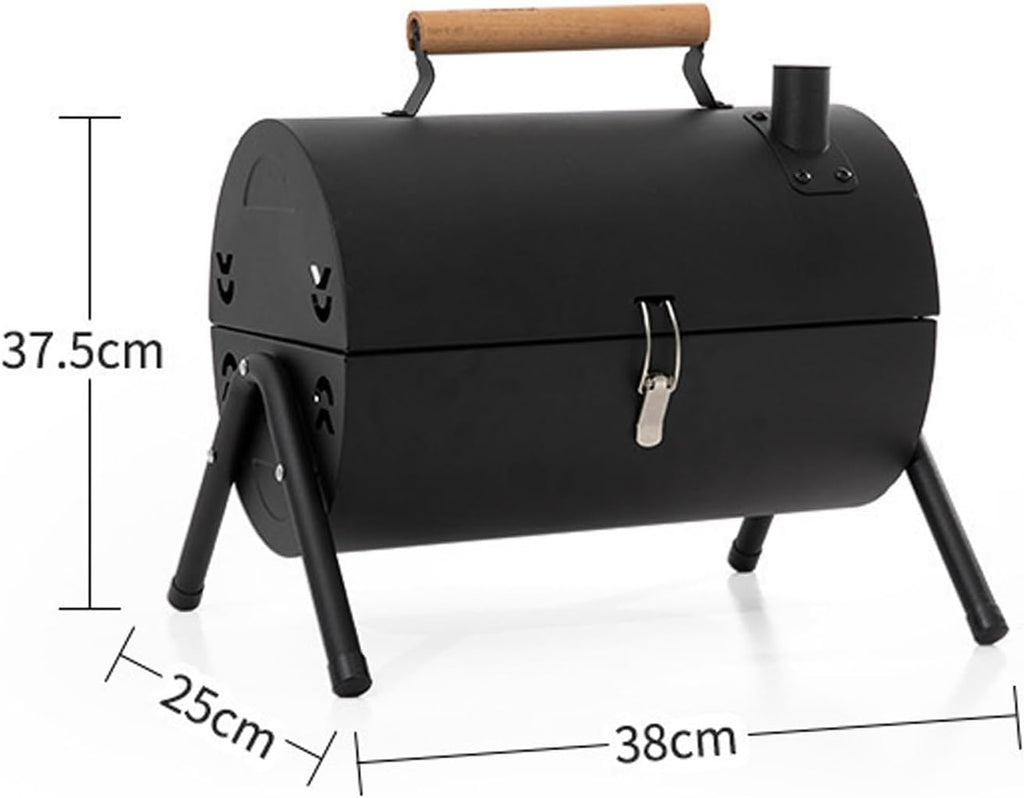 Charcoal Grills with Smoker and Griddle Portable Small Bbq Grill with Lid and Handle for Outdoor Camping Cooking Party Picnic Patio Backyard(White)