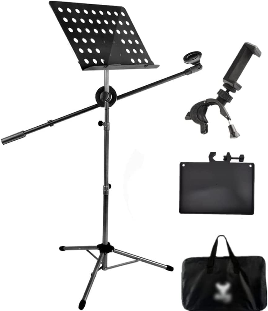 Music stand， Music Stand With Microphone Tablet And Phone Holder Height 70-190cm(Style 1,70190cm)