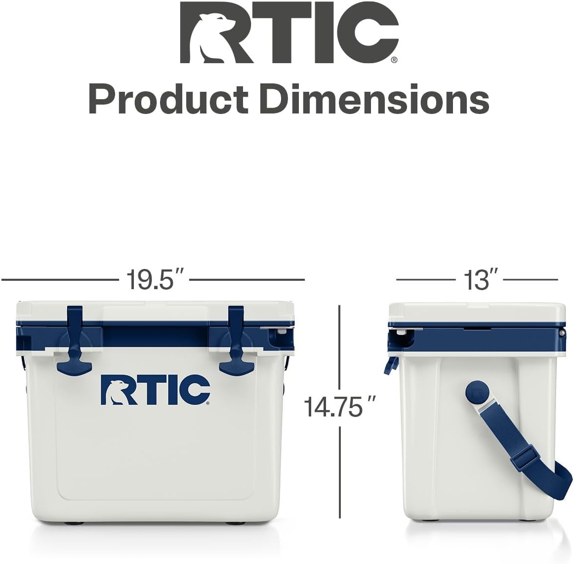 RTIC Ultra-Light Hard Cooler Insulated Portable Ice Chest Box for Drink, Beverage, Beach, Camping, Picnic, Fishing, Boat, Barbecue, 30% Lighter Than Rotomolded Coolers