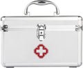 Medicine Storage Box Organizer Jewelry Travel Pill Case Family First Aid Portable Chest Cabinets -Empty Kit Medical Supplies Collection Container with Lock for Home