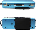 Violin case 4/4 Full size High strength Carbon fiber hard shell Durable handles Internal storage with Backpack straps Music Sheet bag (Blue with Lock)