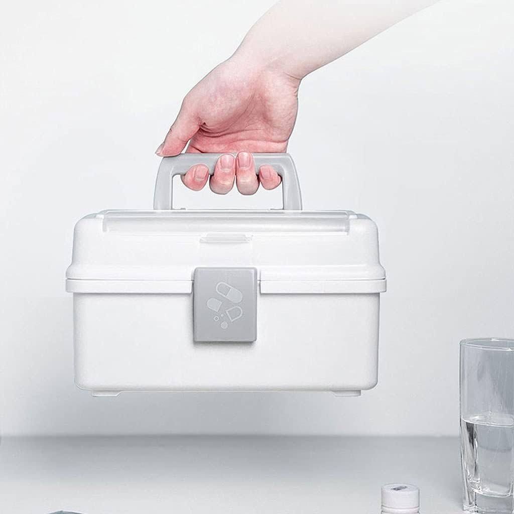 Medicine Storage Box Organizer Jewelry Travel Pill Case Plastic First Aid Household Handle Medical Medical