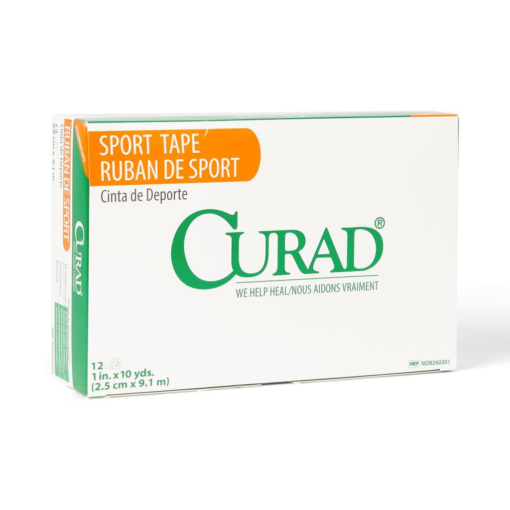 CURAD Ortho-Porous Sports Adhesive Tape, Latex Free, 1' x 10 Yards Size, Pack of 144