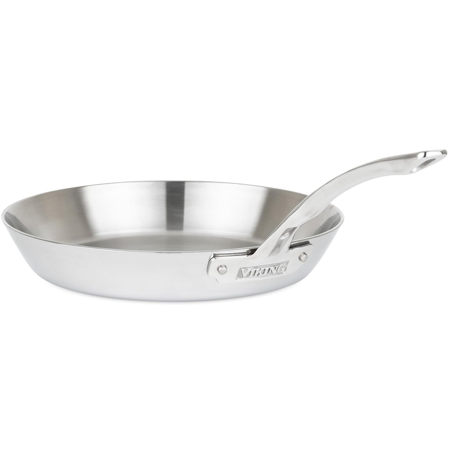 Viking Contemporary 3-Ply Frying Pan, 12 Inch Stainless Steel Kitchen Cookware, Silver