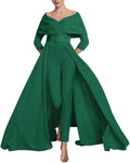 Two Piece Jumpsuit Mother of The Bride Dresses for Women Off Shoulder Satin Elegant Formal Evening Dress for Women