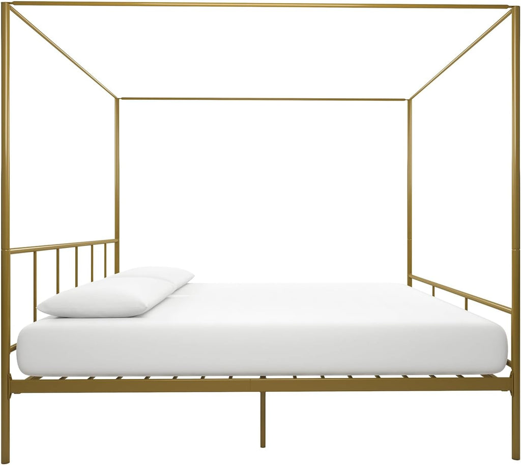 Novogratz Marion Canopy Bed, King, Gold