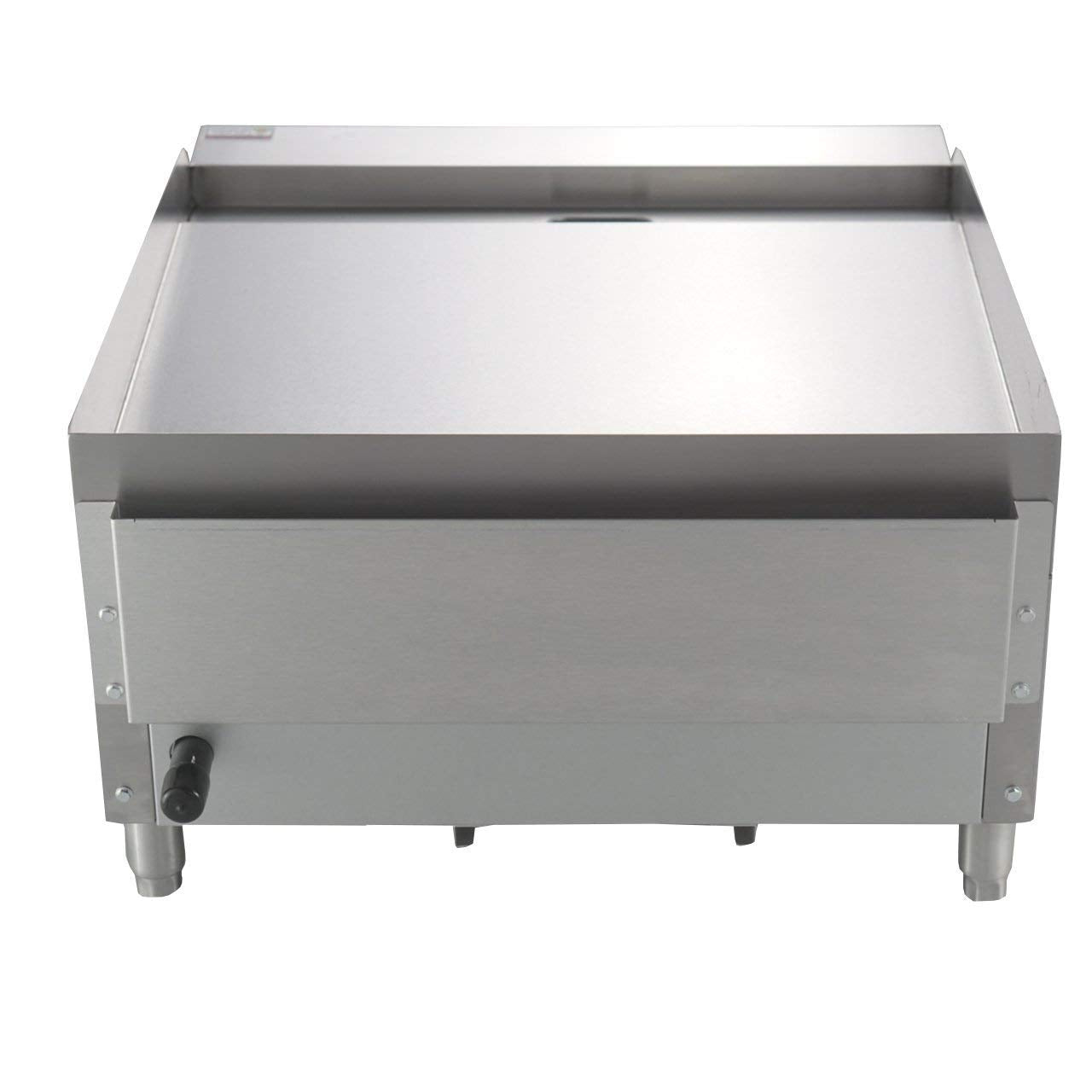 Atosa CookRite ATMG-24 24' Countertop Griddle | Flat Top Grill Hot Plate with Standby Pilots and Grease Drawer for Food Truck | Manual Controlled, Stainless Steel, 1 Burner 60,000 BTU, Liquid Propane