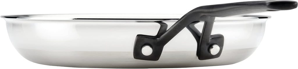 KitchenAid 30051 5-Ply Clad Polished Stainless Steel Frying Pan Set/Skillets, 8.25 Inch and 10 Inch - Polished Stainless Steel