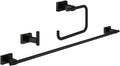 GROHE 407772431 Essentials Cube 3-In-1 Bathroom Accessory Set, Matte Black