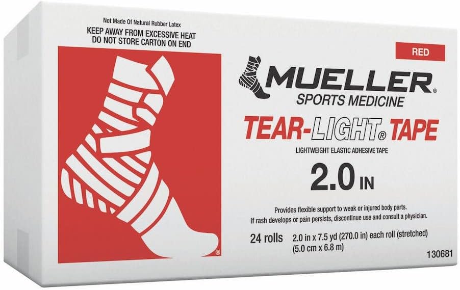 Mueller TapeWrap Premium Red - 5cm x 5.4m Pack of 24 Rolls