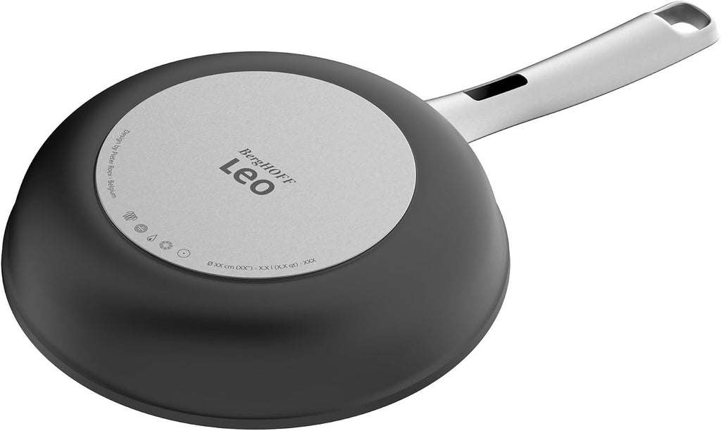 Berghoff Phantom Nonstick Ceramic 11in Sauté Pan 5qt. With Strainer Lid Recycled Cast Aluminum CeraGreen Non-toxic Coating Full Disk for Glass Top Stoves Oven-to-table Cookware
