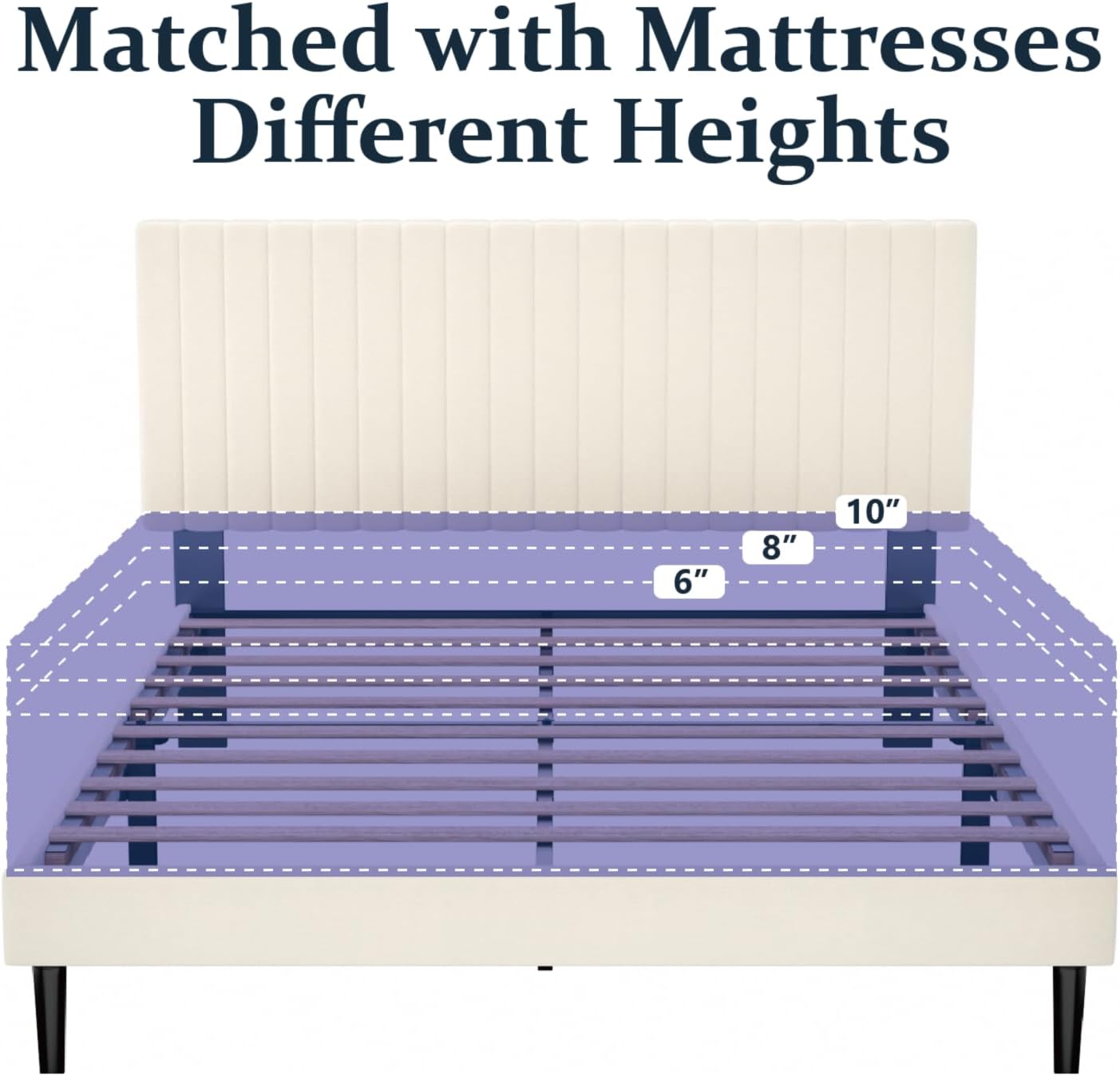 HAOARA Queen Size Platform Bed Frame with Velvet Upholstered Headboard, Queen Bed Frame with Strong Wood Slats, Box Spring Optional, Mattress Foundation, Easy Assembly Beige