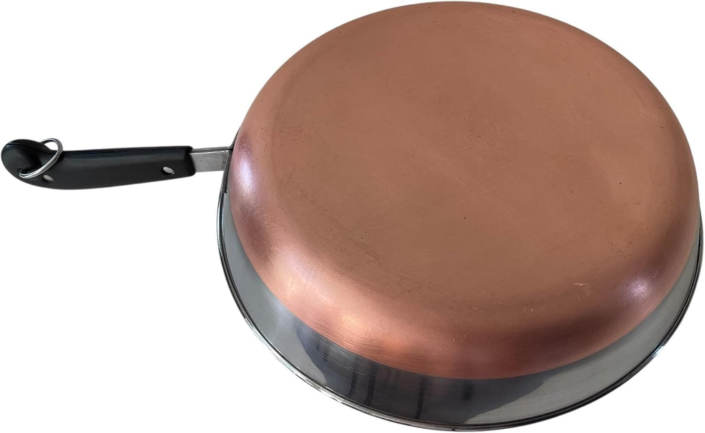 12' Revere Ware Copper Clad Frying Pan with Lid