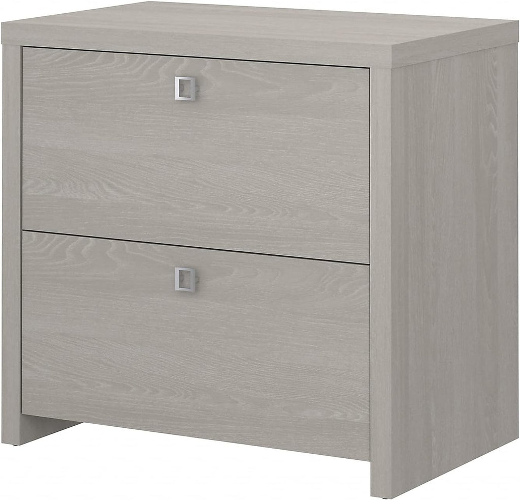 Bush Furniture Lateral File Cabinet with Satin Silver Hardware | Echo Collection 2 Drawer Filing Unit for Home Office or Professional | 31Wx20Lx30H