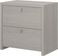 Bush Furniture Lateral File Cabinet with Satin Silver Hardware | Echo Collection 2 Drawer Filing Unit for Home Office or Professional | 31Wx20Lx30H