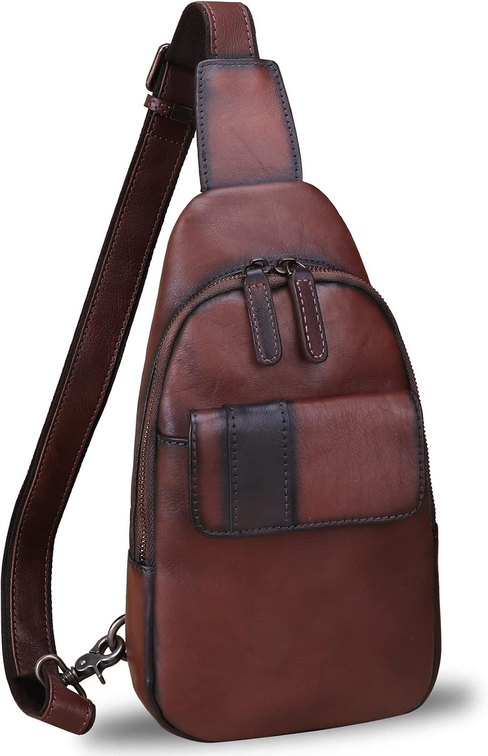 Genuine Leather Sling Bag - Handmade Leather Backpack for Women and Men - Crossbody, Chest Bag