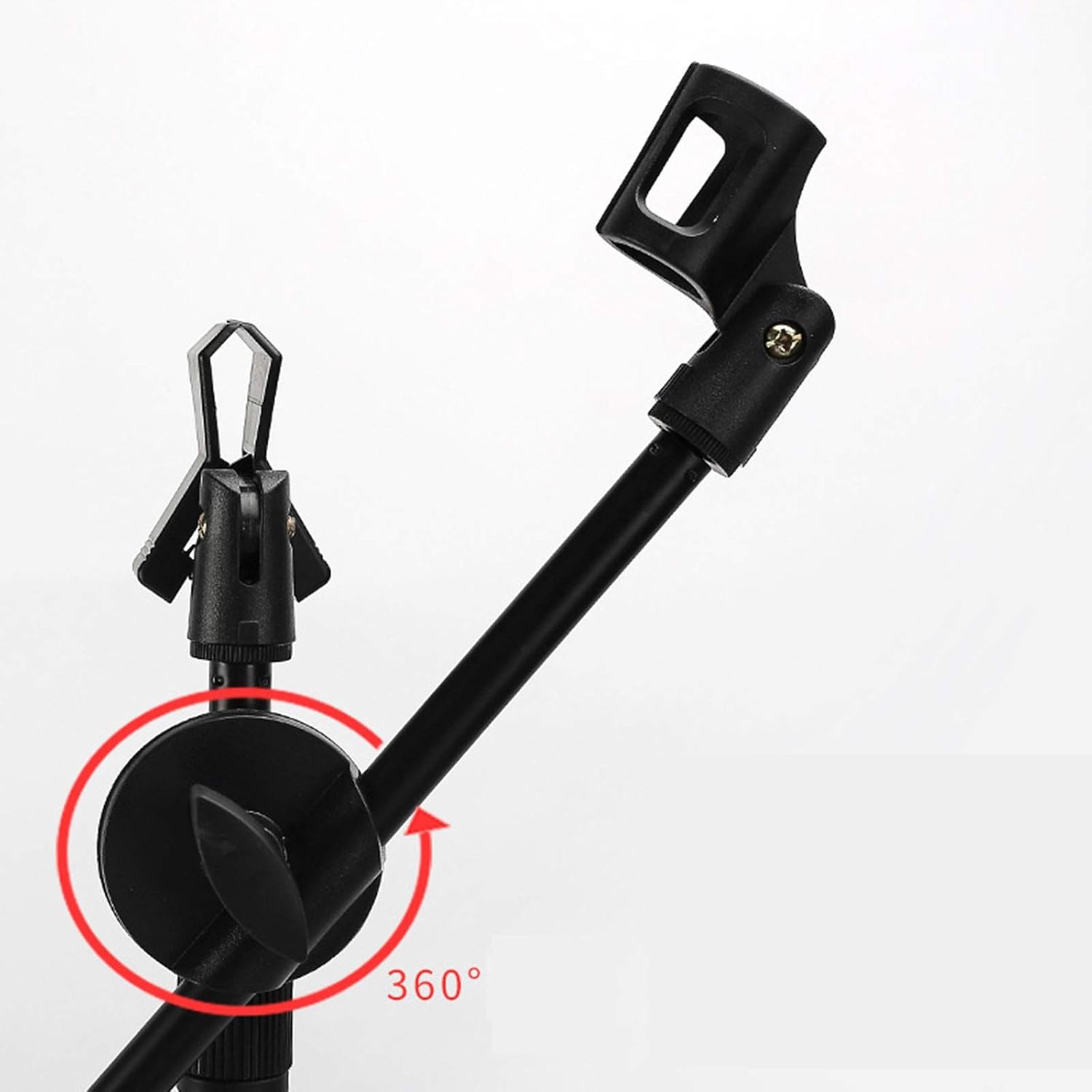 Music Stand Portable Folding Music Stand Music Sheet Holder with Microphone Stand for School Orchestras Choirs (Black One Size)