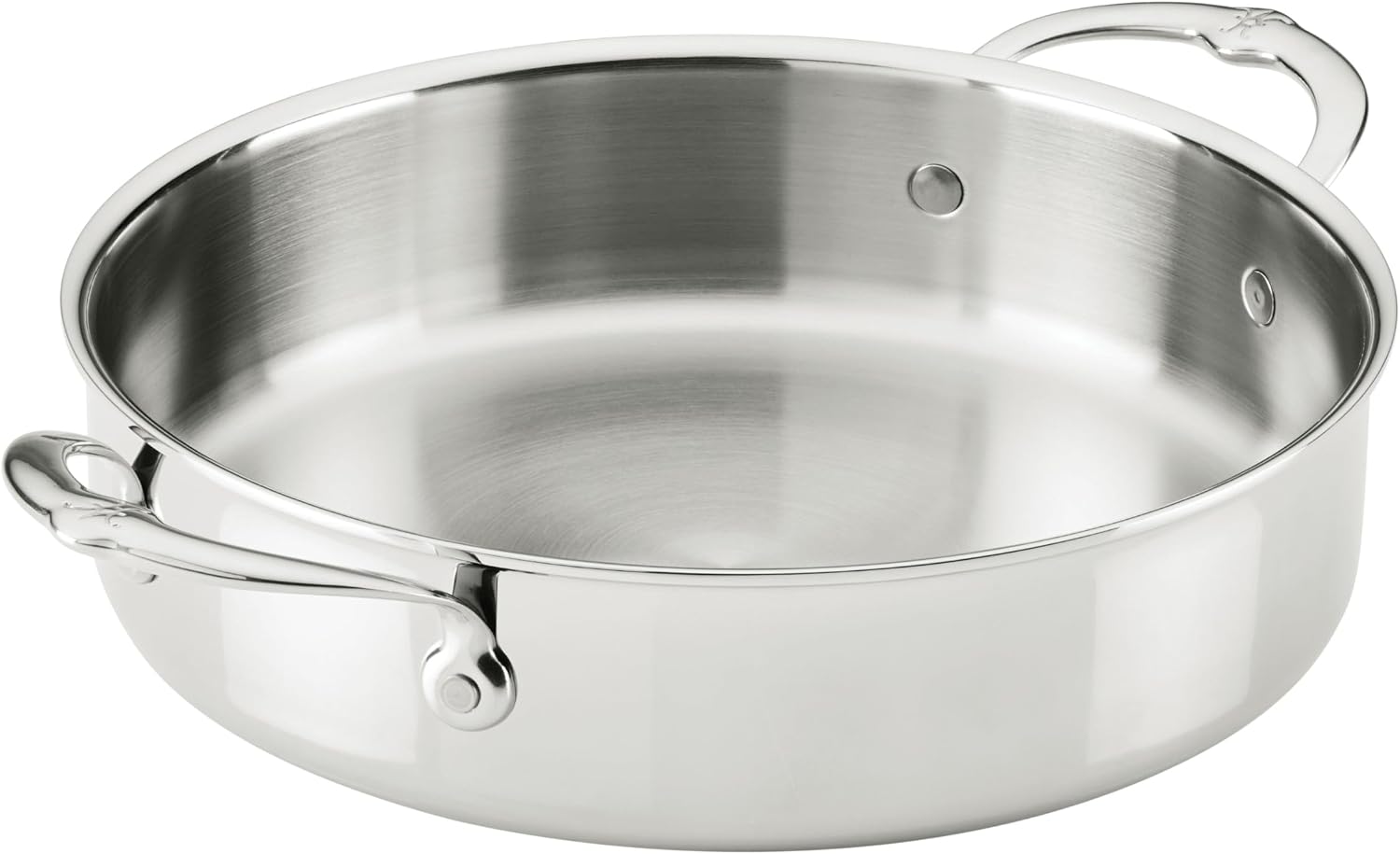 Hestan ProBond Luxe 3.5-Quart Sauteuse Braiser with Lid, Professional Clad Stainless Steel, ProCore Tri-Ply Clad Construction, Polished Exterior, Induction & Oven Safe