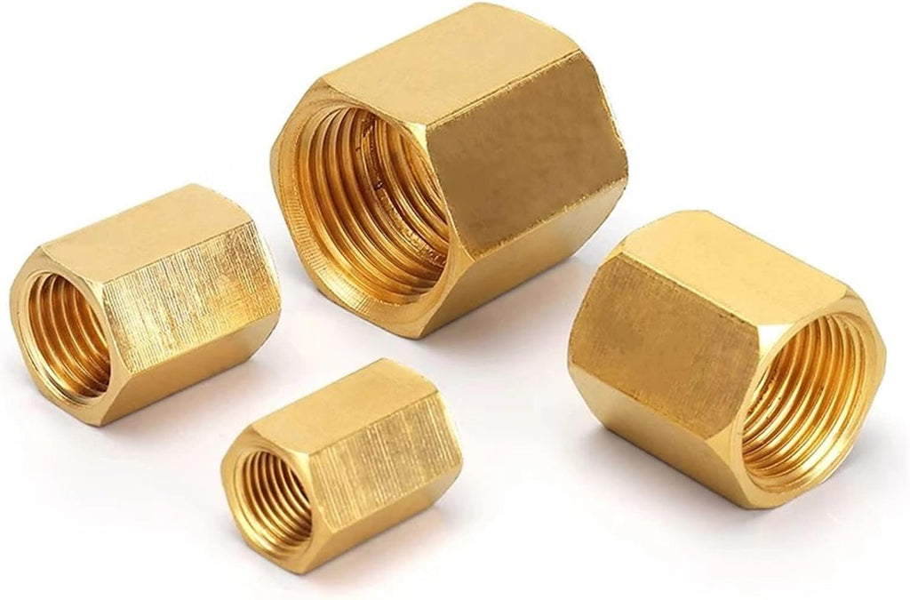 10Pcs 1/8 1/4 3/8 1/2 3/4 Inch Female Thread Brass Pipe Fittings Hex Nut Rod Connector Coupling(06-06)
